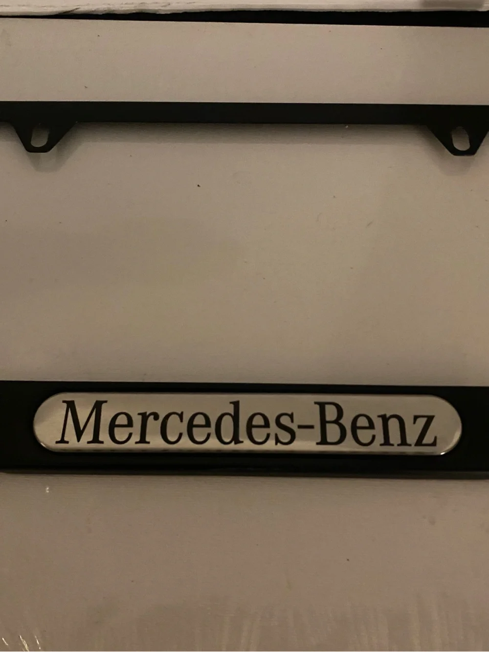 Mercedes-Benz Black and Silver License Plate Frame